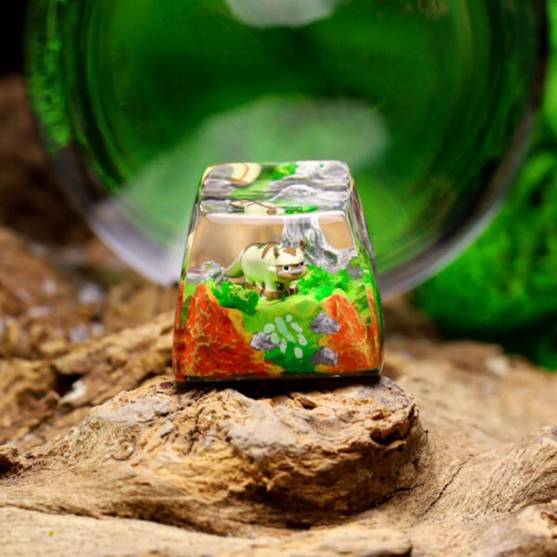 Organism Resin Keycap Creactive Art Keyboard Decoration Anime Figure Theme 3D Landscape Replaceable Keyboard Keys