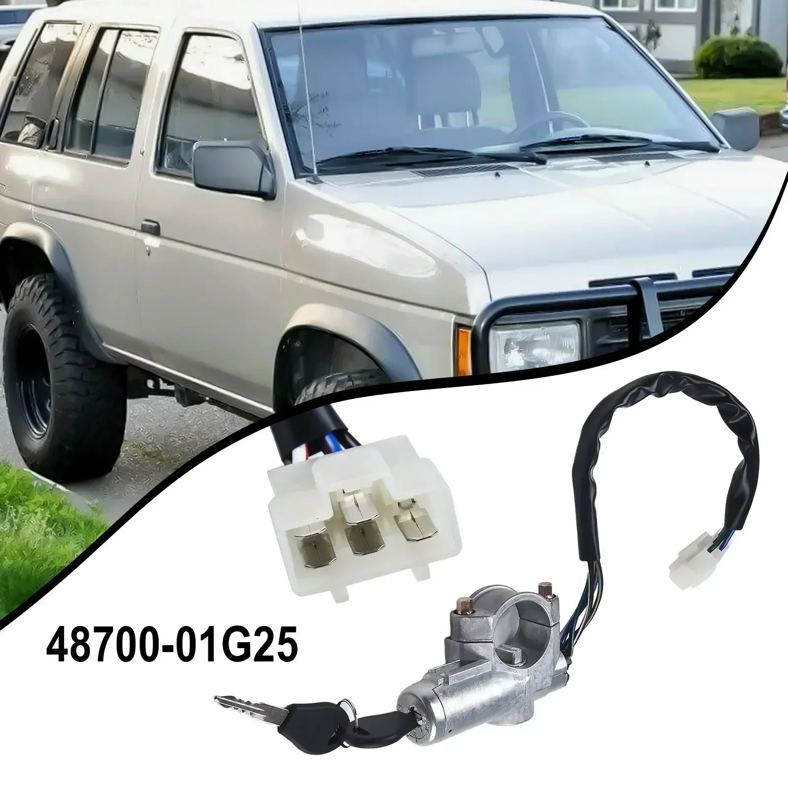 Ignition Switch W/ Lock Cylinder For Nissan 86-94 D21 95-96 Pickup Pathfinder Easy Installation Replacement Accessories