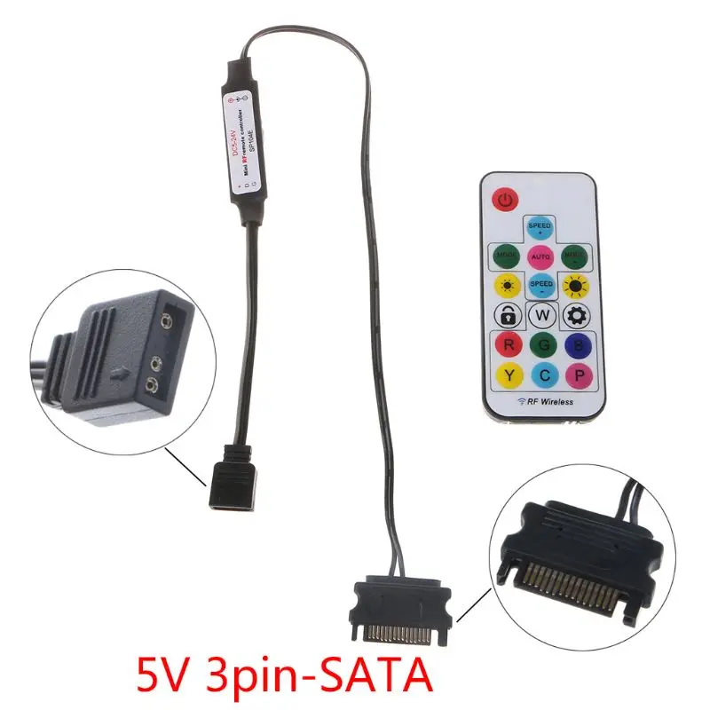 2024 New RGB Controller RF Wireless Remote Control for Case LED Light 3Pin 5V/4Pin 12V