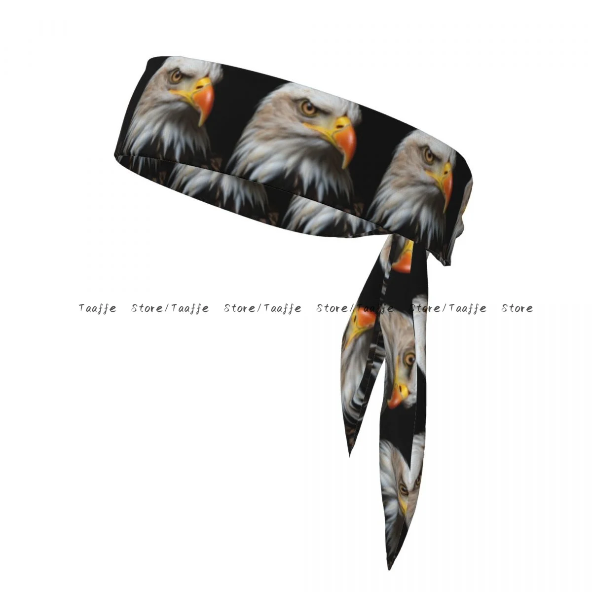 Sports Headband Head Tie Eagle Head Print Bandana Sweatbands Yoga Tennis Headwrap for adult