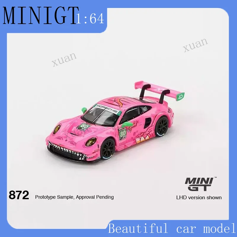 

MINIGT 1:64 No. 872 Porsche 911 GT3 Pink Dinosaur Alloy Car Model