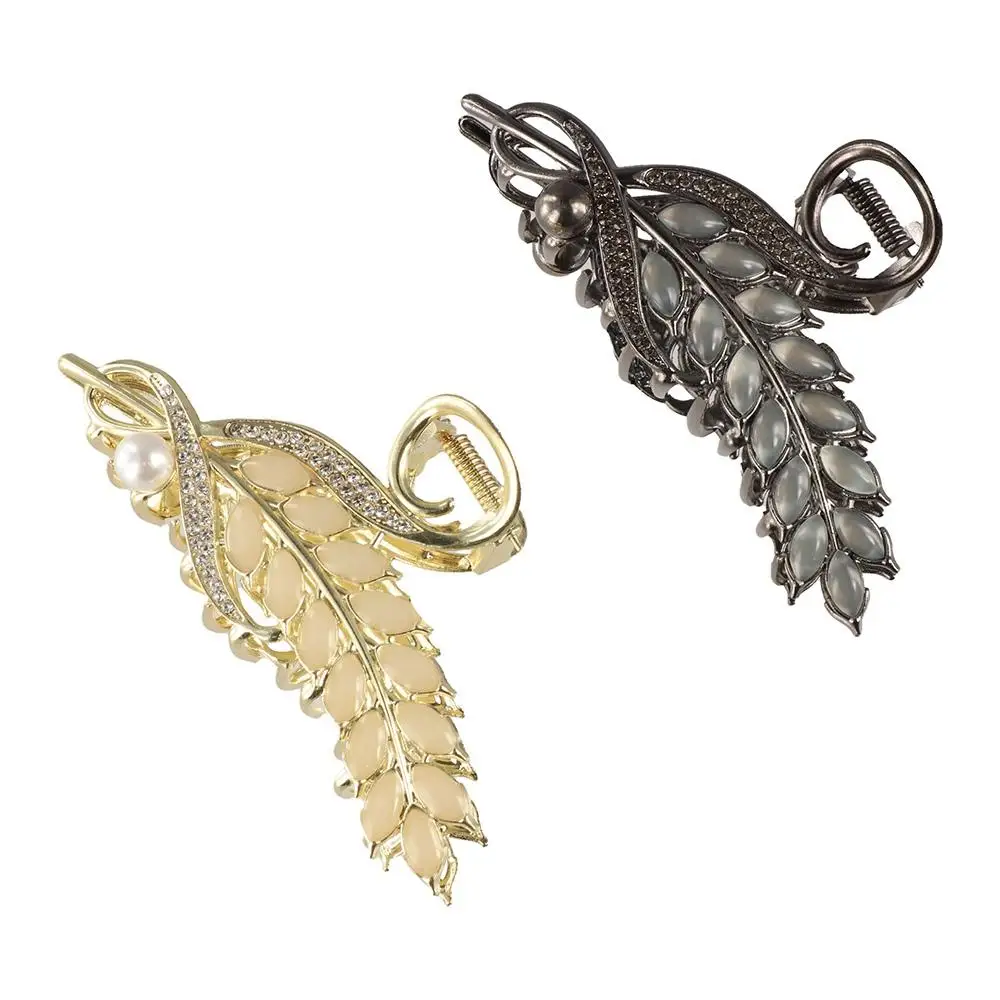 

Cat's Eye Stone Wheat Ear Hair Grab Headdress Hairpin Shark Clip Fashion Jewelry Headband Sweet Hair Clips Hair Accessories