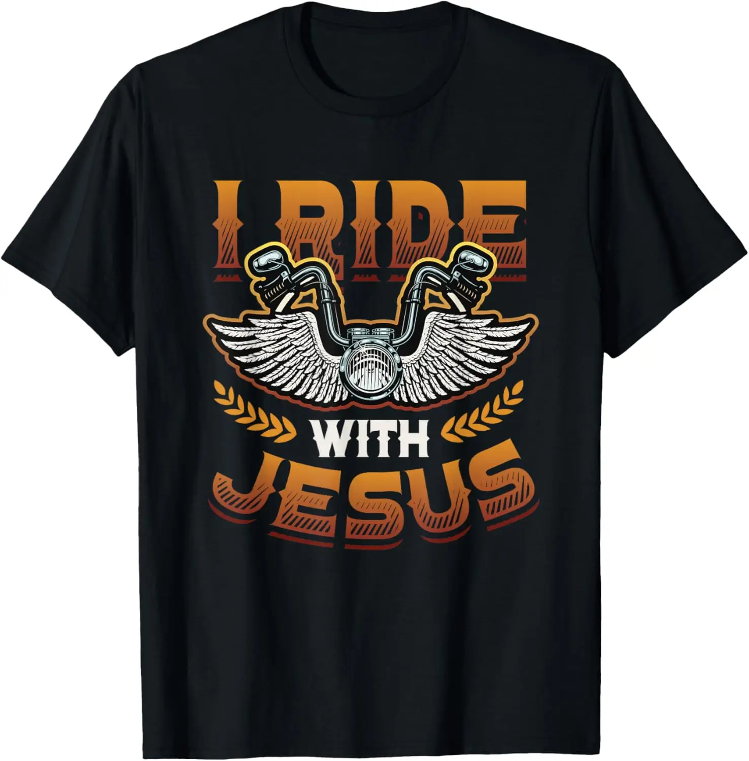 

I Ride With Jesus Motorcycle Biker Christian T-Shirt Motorcycle
