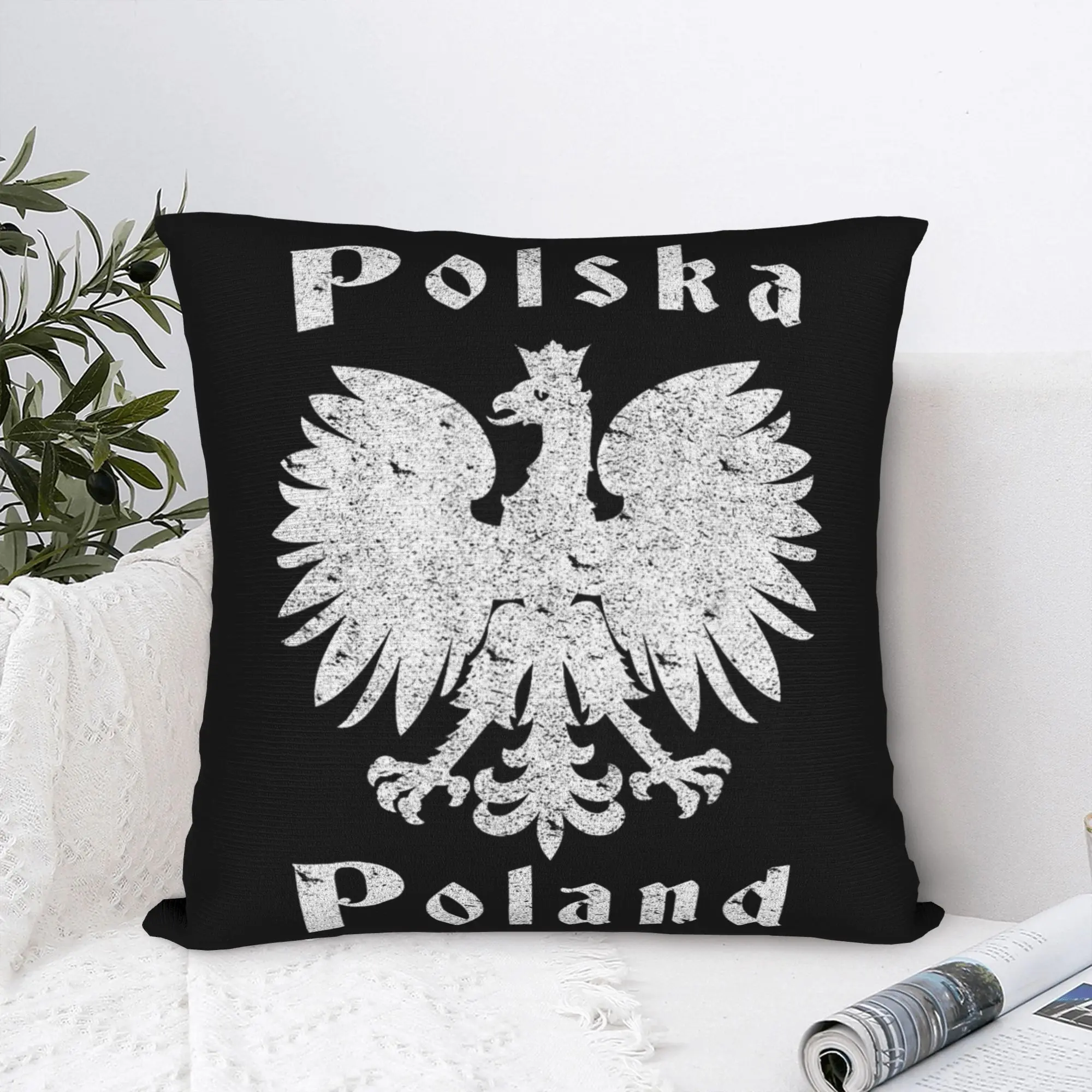 Soft Polish Eagle Coat of Arms Poland Pillowcase Polyester Cushion Cover Decorations Polska Pillow Case Cover Seat Dropshipping