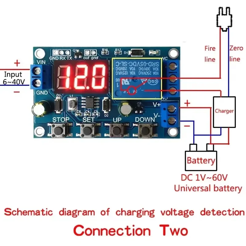 Battery Charge/Discharge Module Integrated Voltmeter Undervoltage/Overvoltage Protection Timing Charge/Discharge