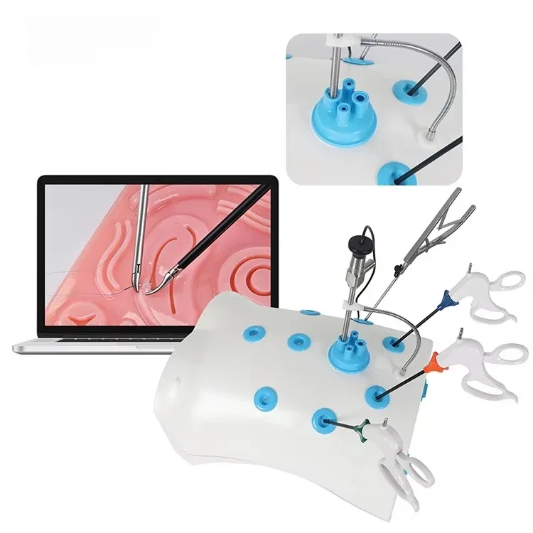 Laparoscopic Trainer Box Set Laparoscopic Emulator Abdominal Single Hole Trainer Box for Medical Training