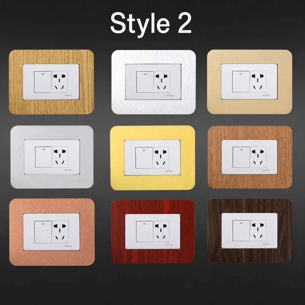 Aluminum Composite Panel Light Switch Sticker Dustproof Solid Color Design Frame Cover Anti-Dirty No Punch Installation