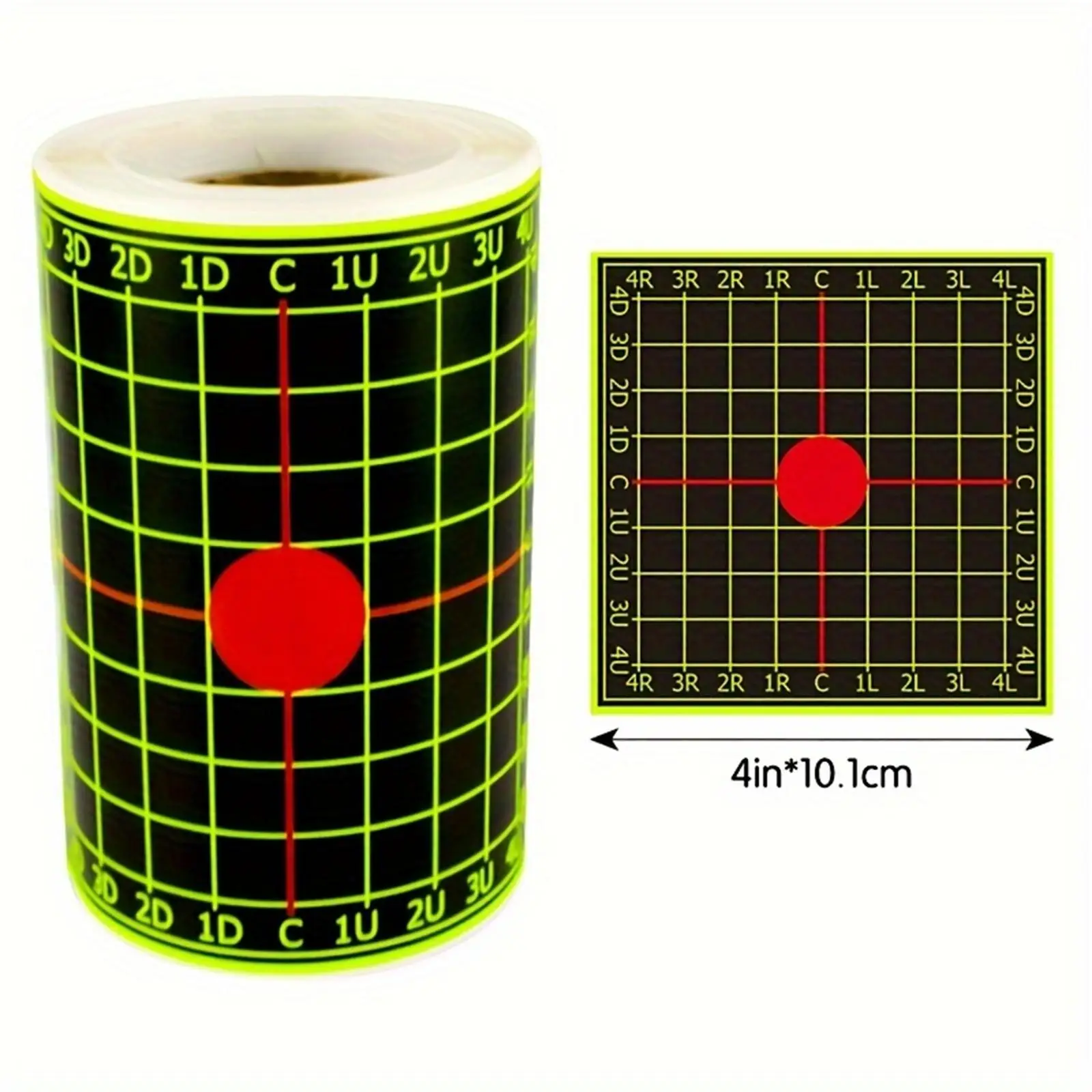 100Pcs 4inch Square Grid Splash Aiming Target Practice Fluorescent Target Stickers, Red Target Stickers for Training, Fluorescent Color Coated Labels (Can Be Used for Aiming Practice), Training Facility Targets, Home Aiming Practice Targets