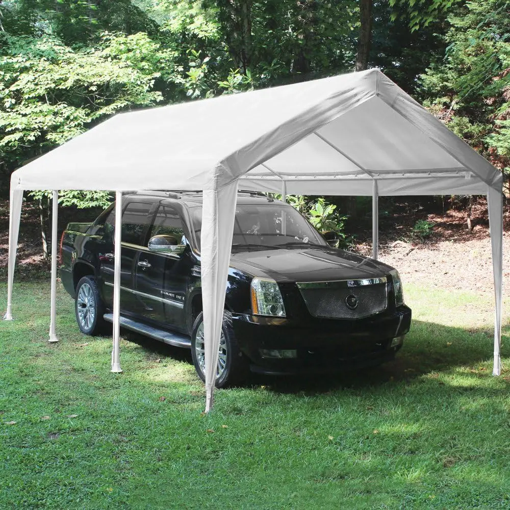 

10-Feet by 20-Feet Fitted Replacement Cover w/Legs Skirts, 180gsm Polyethlene, Fits a 10-feet 8-inch x 20-feet Frame, White/W