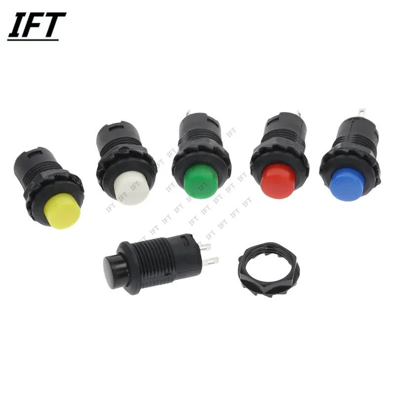 6pcs 12mm self-locking Momentary push button switches 3A /125VAC 1.5A/250VAC Minitype Push Button Switch DS-227 427 DS-228 428