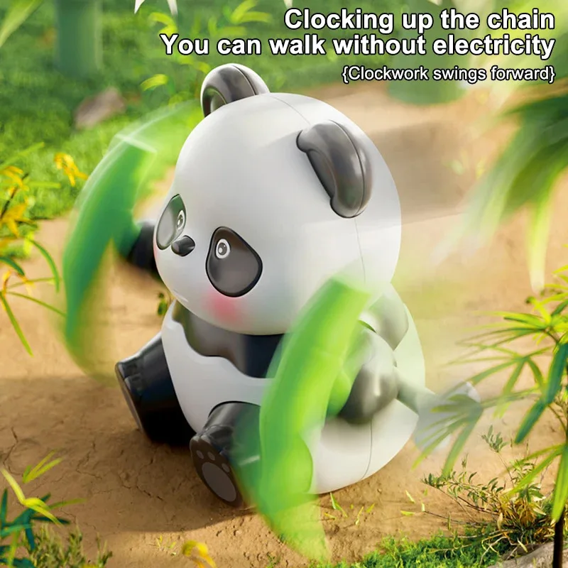 1 Opwindbare Panda Autodecoratie Dierenfeest Klein cadeau Beweegbare opwindbare Panda Speelgoedcadeau
