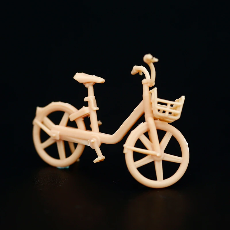 1/64 Bicycle Nobody Miniature Model Sand Table Villain Scene Need To Be Colored By Yourself