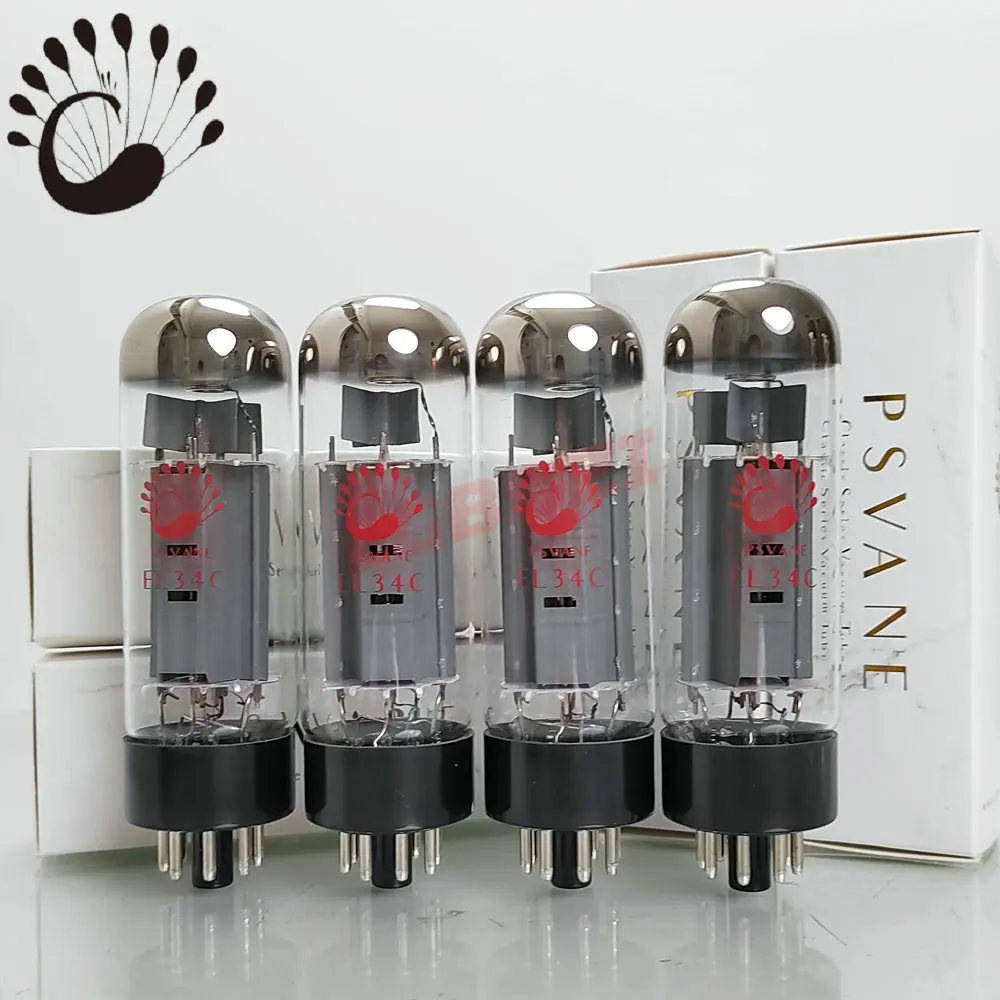 PSVANE EL34C Tube: Direct Replace EL34B/6P3P/6L6/5881/6CA7, Enhanced HIFI Clarity & Dynamic Range, Factory Matched Pairs