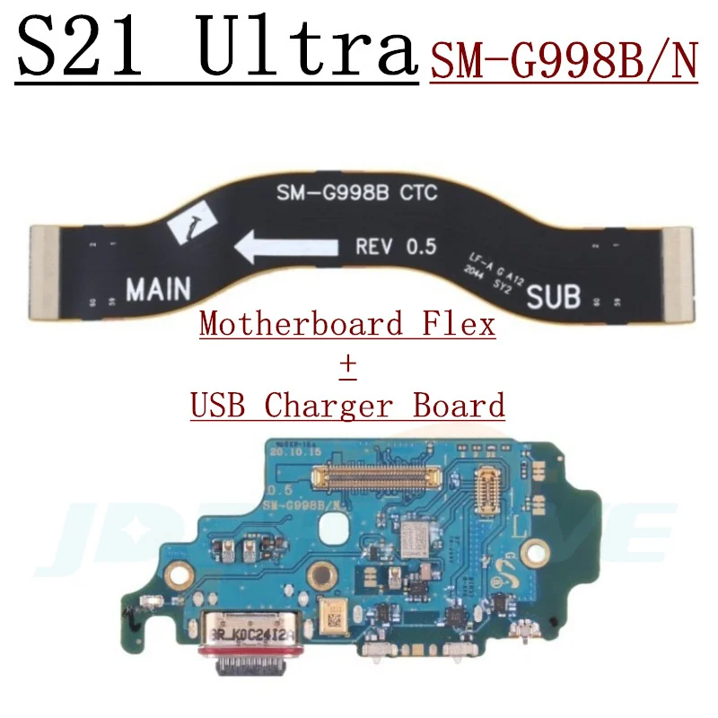 USB Charging Connector Board Port Dock LCD & Motherboard Flex Cable For Samsung Galaxy S21 FE Plus Ultra 5G G991 G996