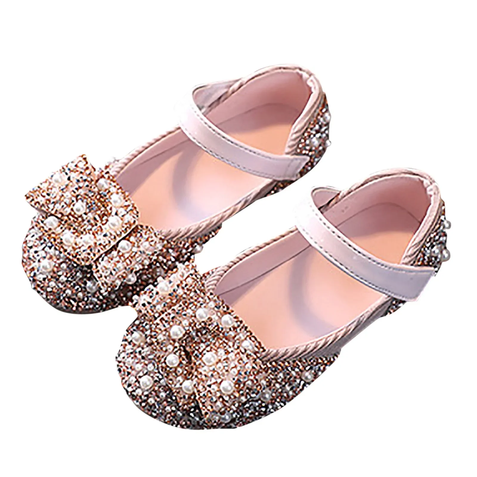 Neue Herbst-Kinder-Lederschuhe mit Pailletten, Mädchen Prinzessinnen-Strass-Perlen-Schleife Einzelschuhe, Modische Baby-Kinder-Hochzeitsschuhe – Detail 4