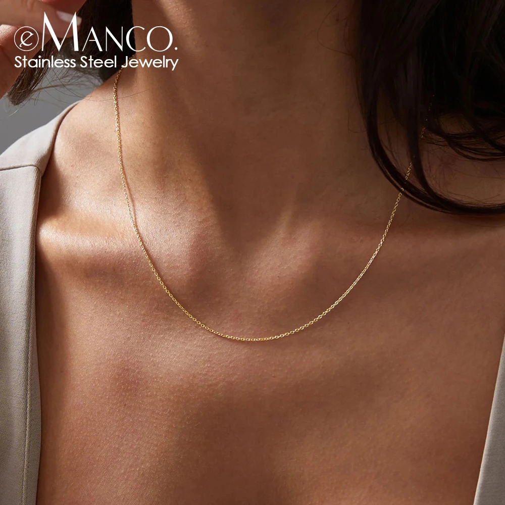 eManco Classic Fine Chain Necklace Stainless Steel Adjustable Women's Accessories Wholesale