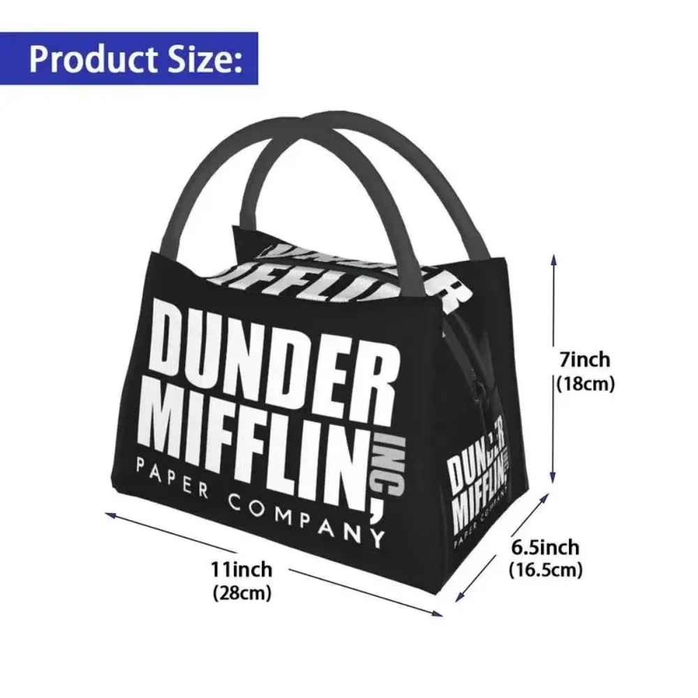 The Office TV Show Dunder Mifflin Paper Company Lunch Bag Women Cooler Thermal Insulated Lunch Box for School Work Picnic Bags