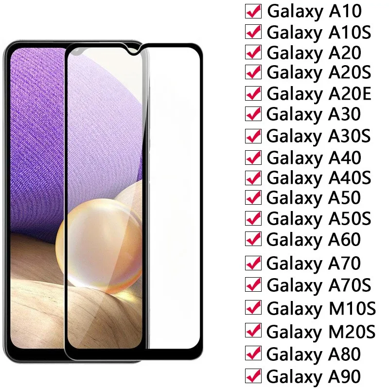

2Pcs 9D Full Tempered Glass For Samsung Galaxy A10 A20 A30 A40 A50 A60 A70 A80 A90 Screen Protector A10S M10S M20S Film