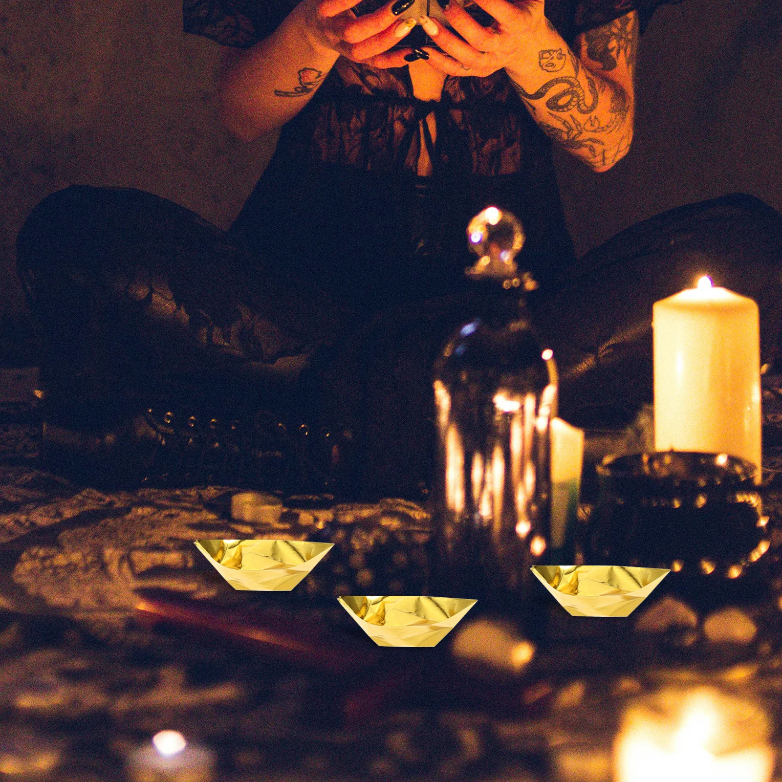 

1000pcs Gold Foil Ingot Paper Qingming Festival Sacrificing Supplies Ancestor Worship Tomb Sweeping Day Rituals Diy Burning