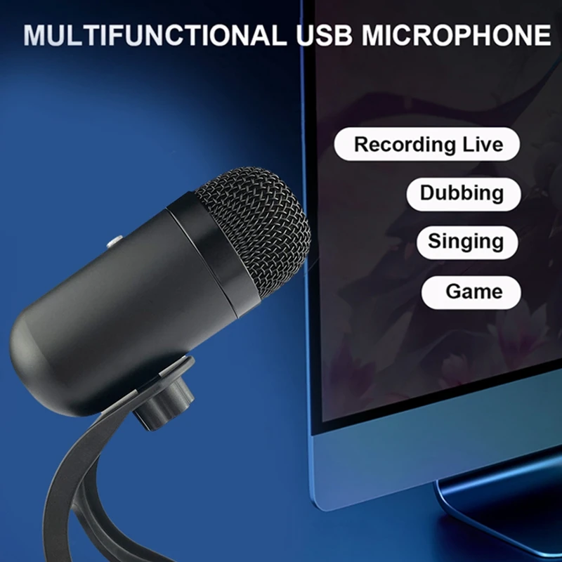 Desktop USB Microphone Professional Condenser Mic For Pc Smartphone Live Recording Video Conference Game PS4/PS5 Mic