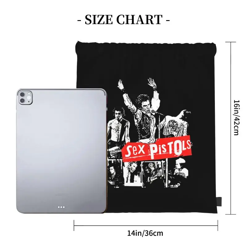 The Sex Pistols Never Mind The Bollocks Band Logo Drawstring Bags Gym Bag Foldable 3d Printing