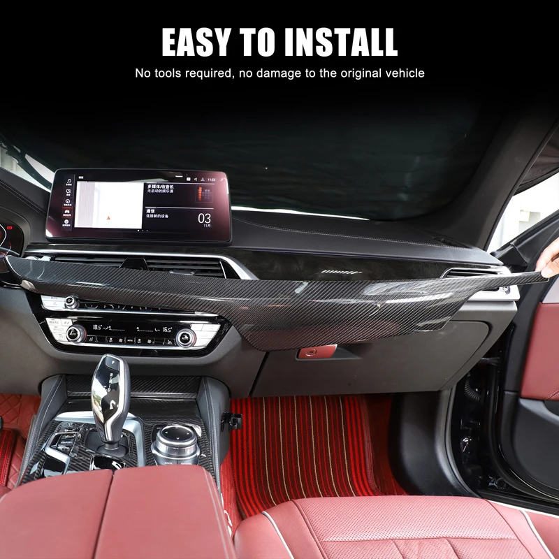 

Для 17-23 BMW 5 серии G30 G38/18-21 6 серии GT G32 из настоящего углеродного волокна, накладки на приборную панель автомобиля, декоративная рамка, аксессуары