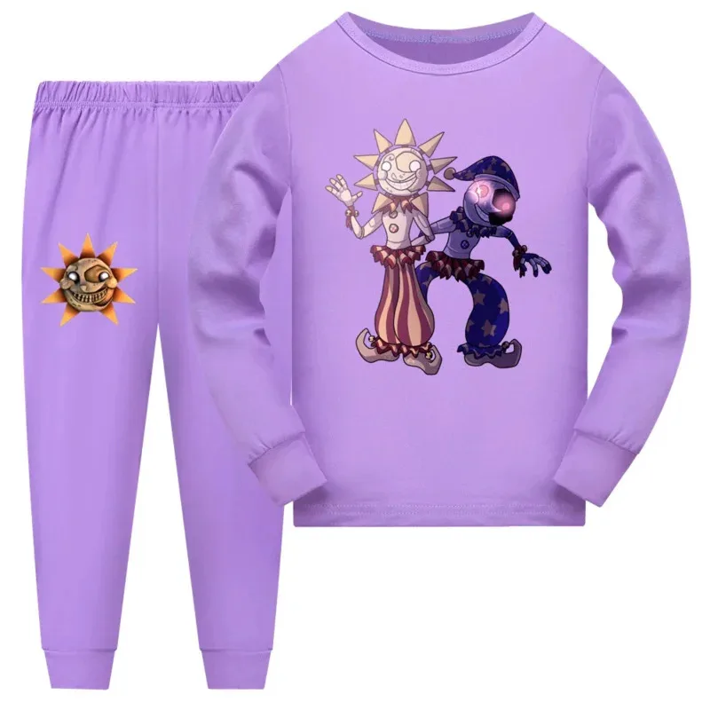 جديد ★   بيجامة FNAF Sundrop and Moondrop للأولاد والبنات مطبوع عليها رسوم كرتونية للأطفال أطقم سراويل للأطفال الصغار لربيع الخريف s ★   2025 تشي ☆