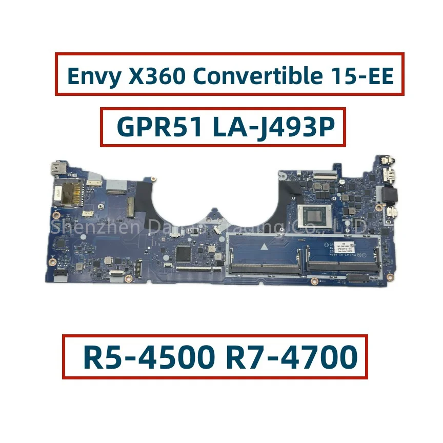 

GPR51 LA-J493P For HP ENVY X360 Convertible 15-EE 15M-EE 15Z-EE Laptop Motherboard With R5-4500 R7-4700 CPU L93113-601