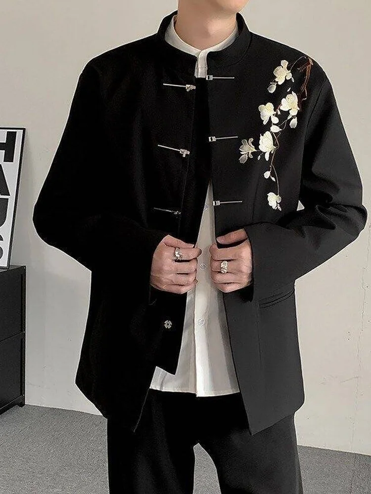 

Новый китайский Sle с тяжелой вышивкой, белый магнолия, мужской свадебный костюм, дэт, повседневное пальто в стиле вестерн для помолвки и свадьбы