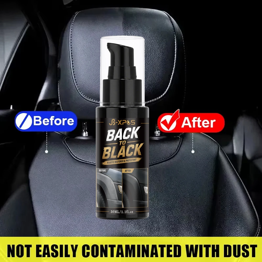Car Plastic Restorer Coating Faded Trim Deep Black Hydrophobic Shield UV Protection Long-Lasting Auto Detailing  YT2013