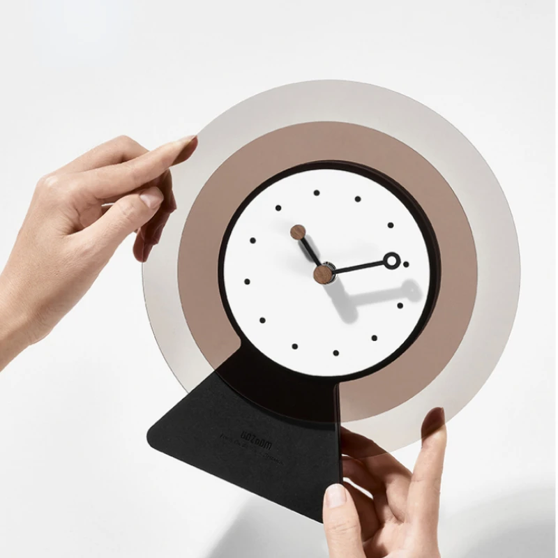 

Desk Clock Creative Simple Acrylic Transparent Silent Desk Clock Home Decoration Desk Tea Table Bedroom Decoration Figurines