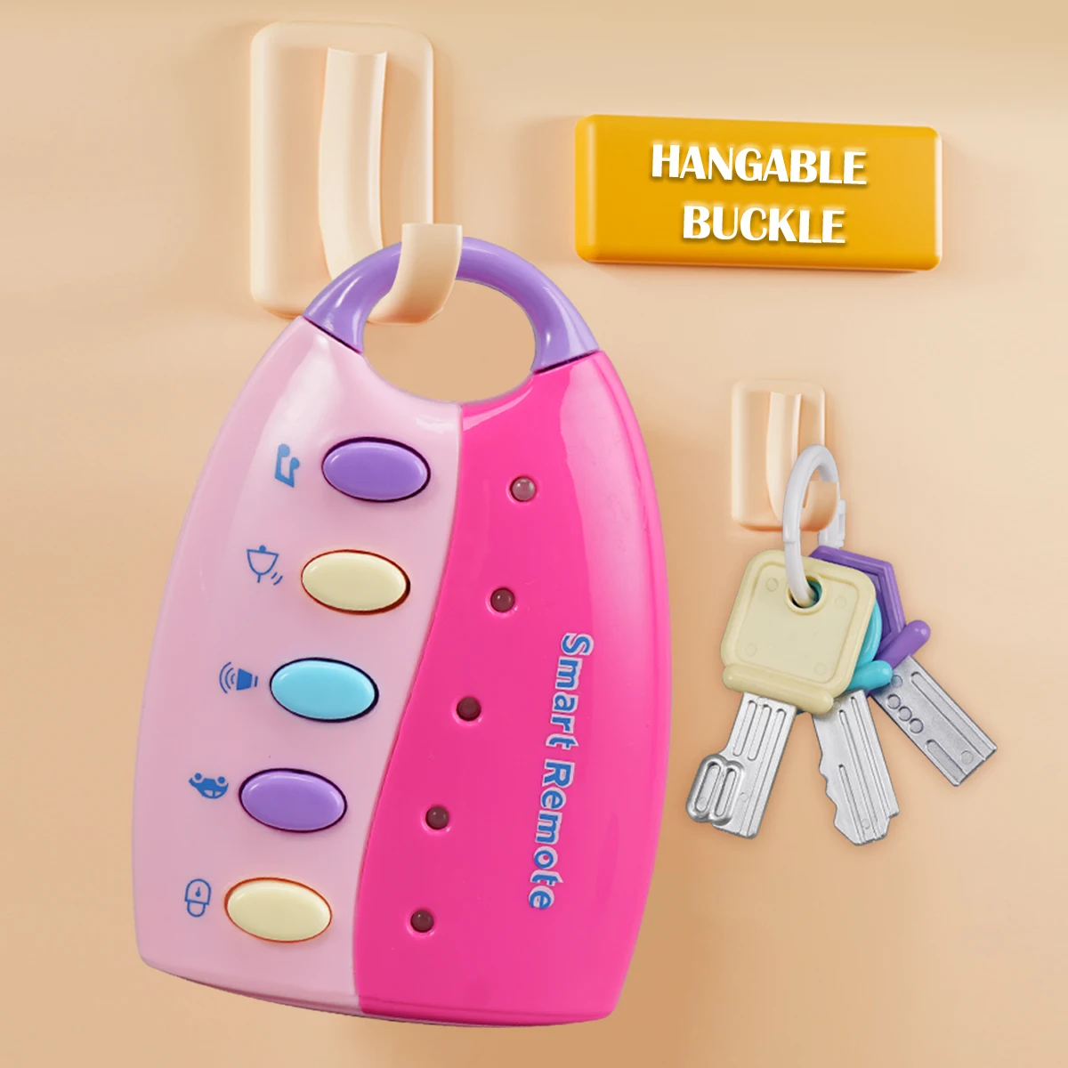 Music Cartoon Car Key Toys, Baby Kids Car Voices Pretend Play Educational Toy Grip Training Gifts for boys and girls image 4