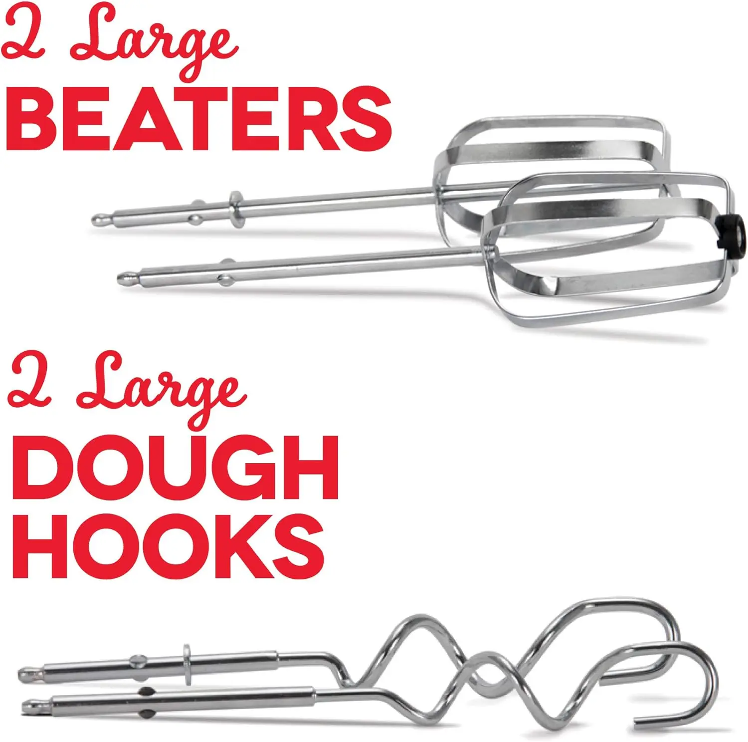 خلاط كهربائي أسود بـ 6 سرعات مع وعاء من الفولاذ المقاوم للصدأ وخطافات عجين وأجهزة مزج المطبخ