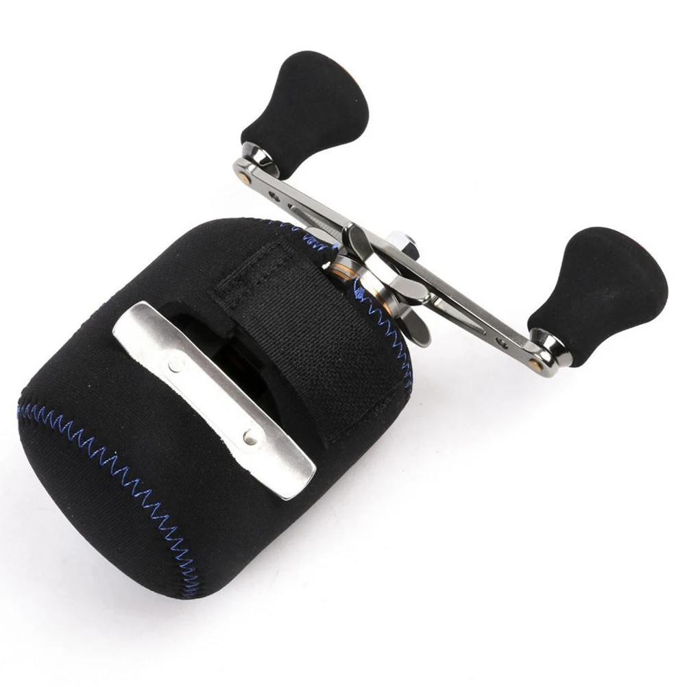 

2PCS Multi-function Fishing Reel Bag Wheel Drum Protection Sleeve Elastic Bag Fishing Gear - Round (Black)