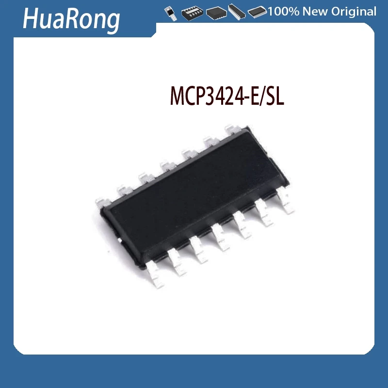 New 5Pcs/lot MCP3424-E/SL    SOP-14