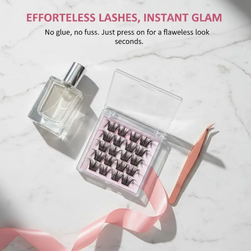 Self Adhesive Segment Cluster Lashes Black 6 Rows Glue Free False Eyelashes Instant Volume For  or Office