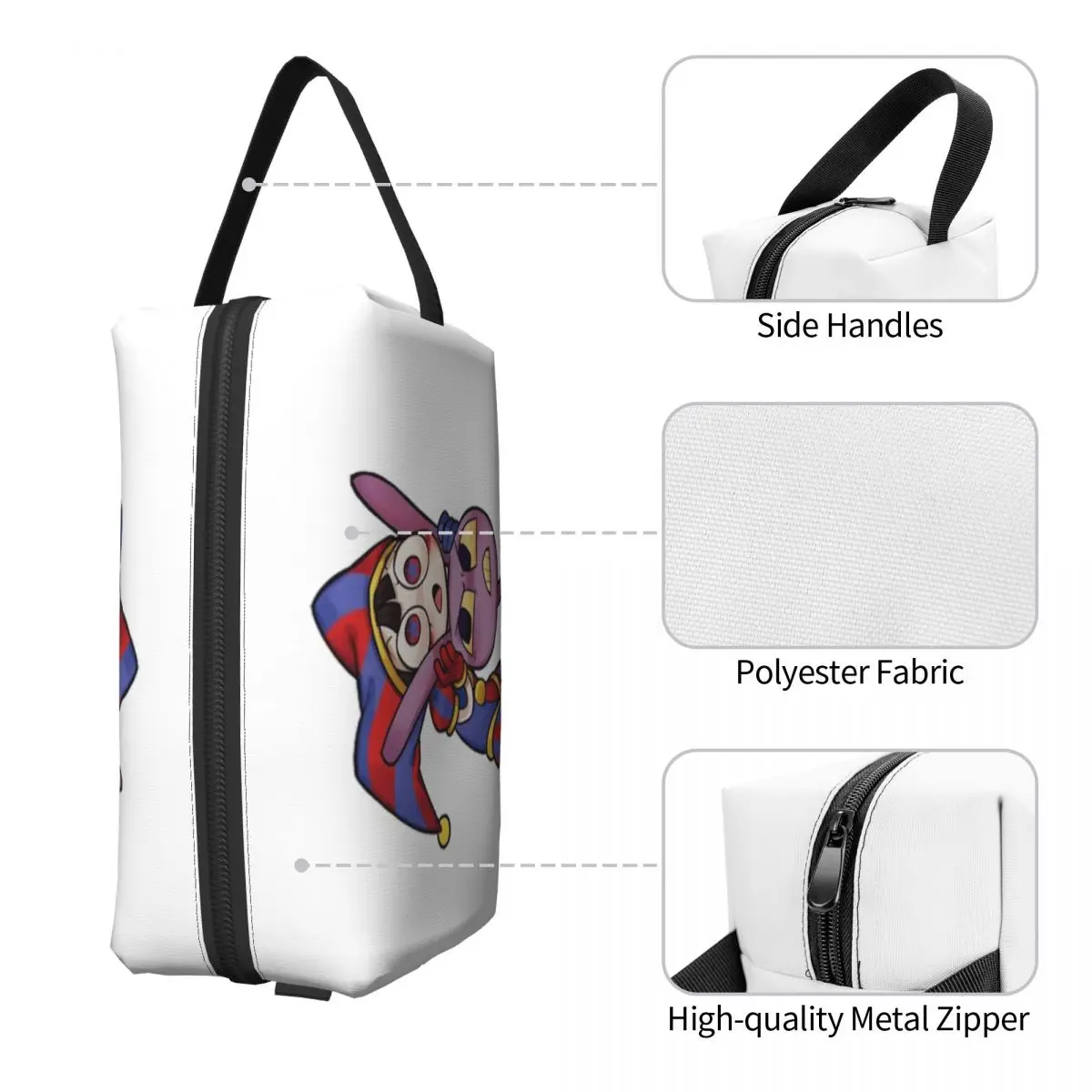 Pomni Tadc Jax The Amazing Circus Bolsa de maquillaje Organizador de cosméticos Almacenamiento Dopp Kit Neceser Bolsa de cosméticos Estuche para lápices