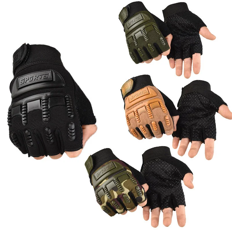 Children\'s Cycling Tactical Gloves Kids Exercise Half-Finger Protective Gloves Boys Girl Bicycle Camping Anti-slip Sports Gloves