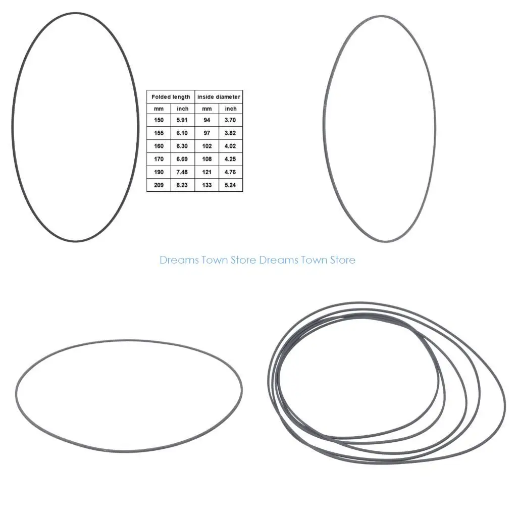 

HX6A Cassette Drive Belt Rubber Replacement 150-209mm Folded Size 1.2mm for Player