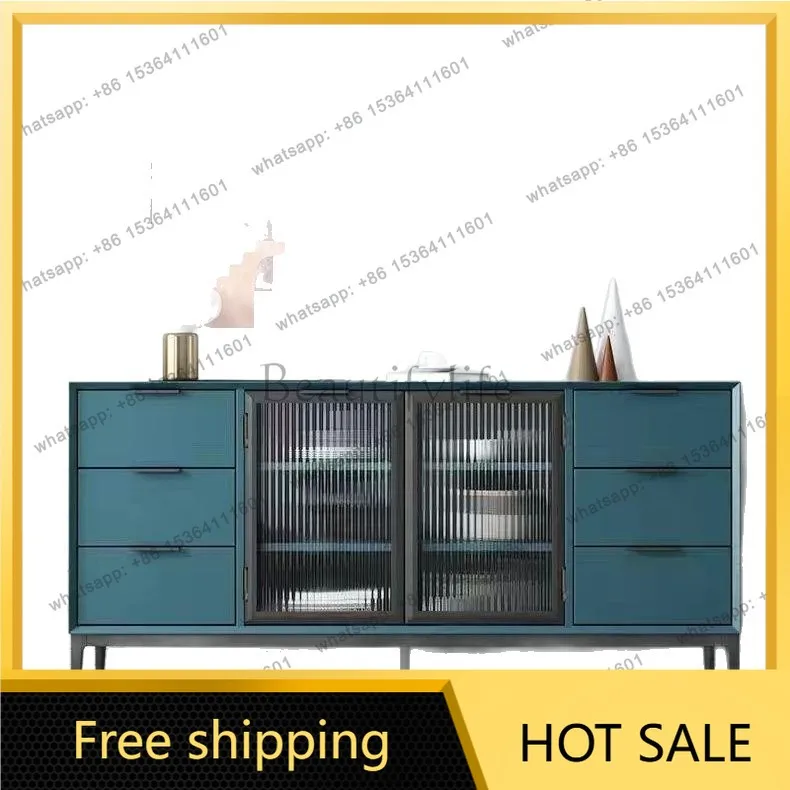 LS Italian modern solid wood bedroom dining side cabinet simple retro storage locker integrated new model