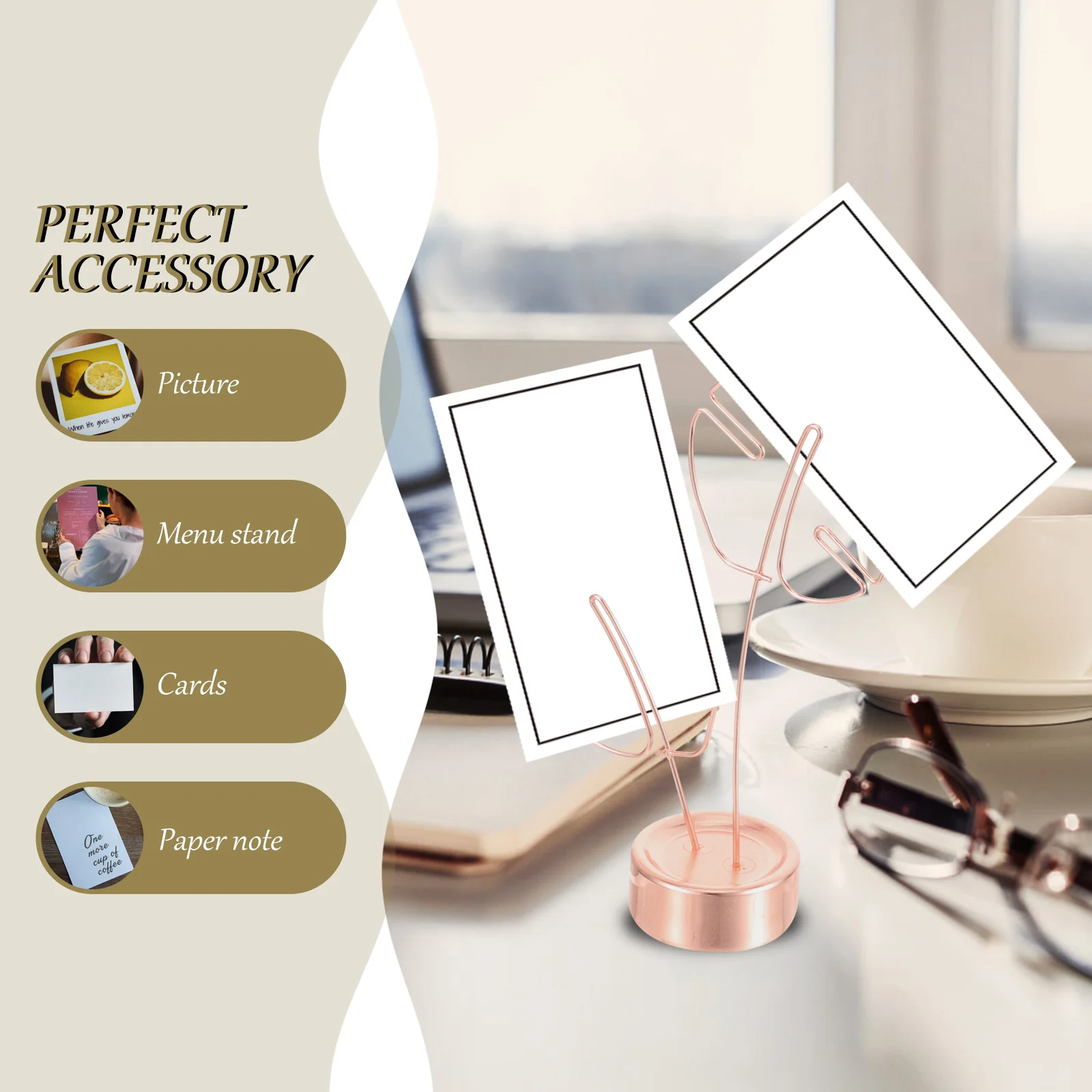 Note Folder Trays Picture Fixed Clips Business Card Holder Desktop Clamp Tabletop Photo Stainless Steel Party Memo