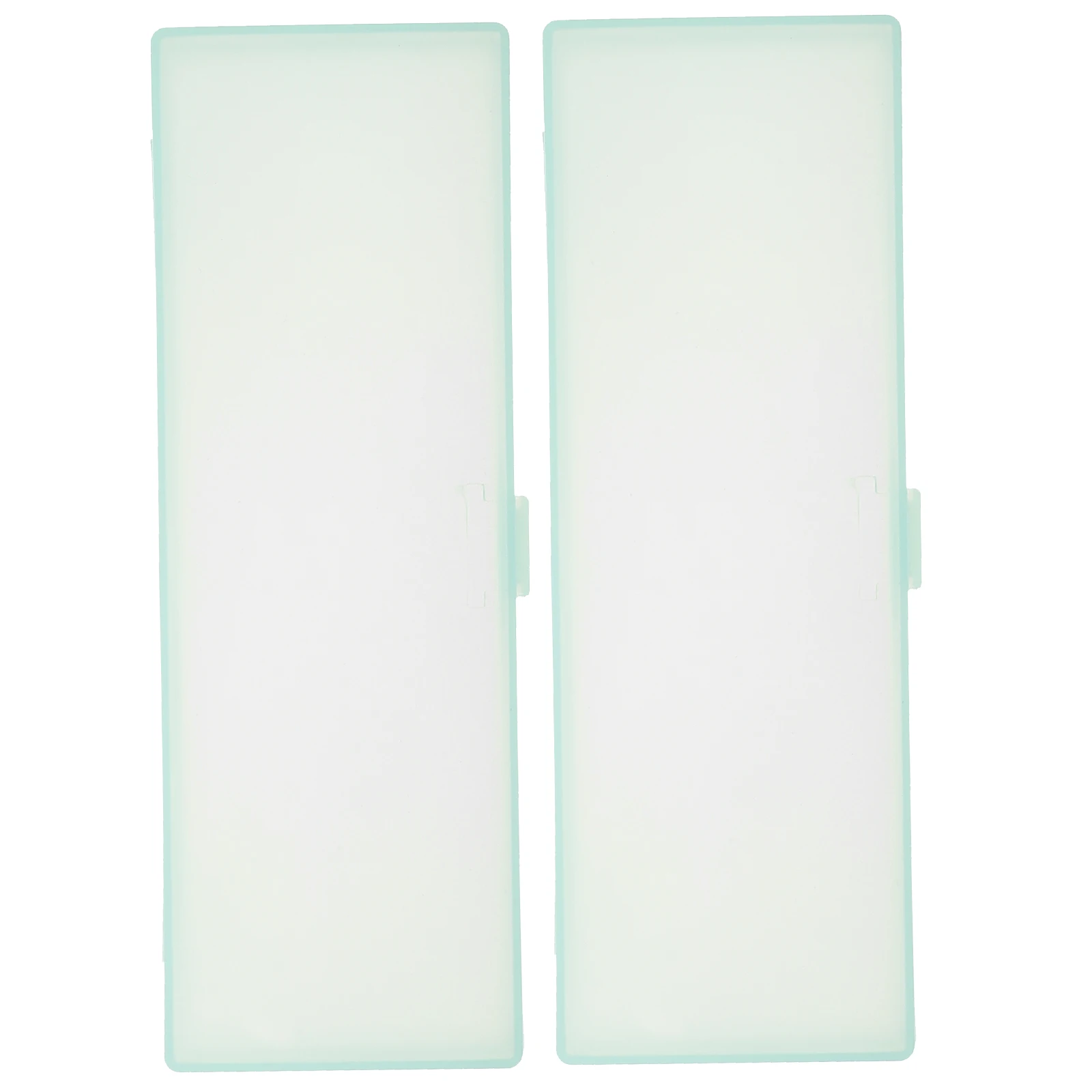 2pcs 투명 연필 케이스 플라스틱 펜 상자 학생을위한 스토리지 주최자 휴대용 쓰기 케이스 여행 편지지 녹색