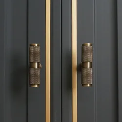 Retro Solid Bronze Brass Knurled Handle Pulls Cupboard Wardrobe Dresser Box Drawer Cabinet Knobs and Handles Furniture Hardware