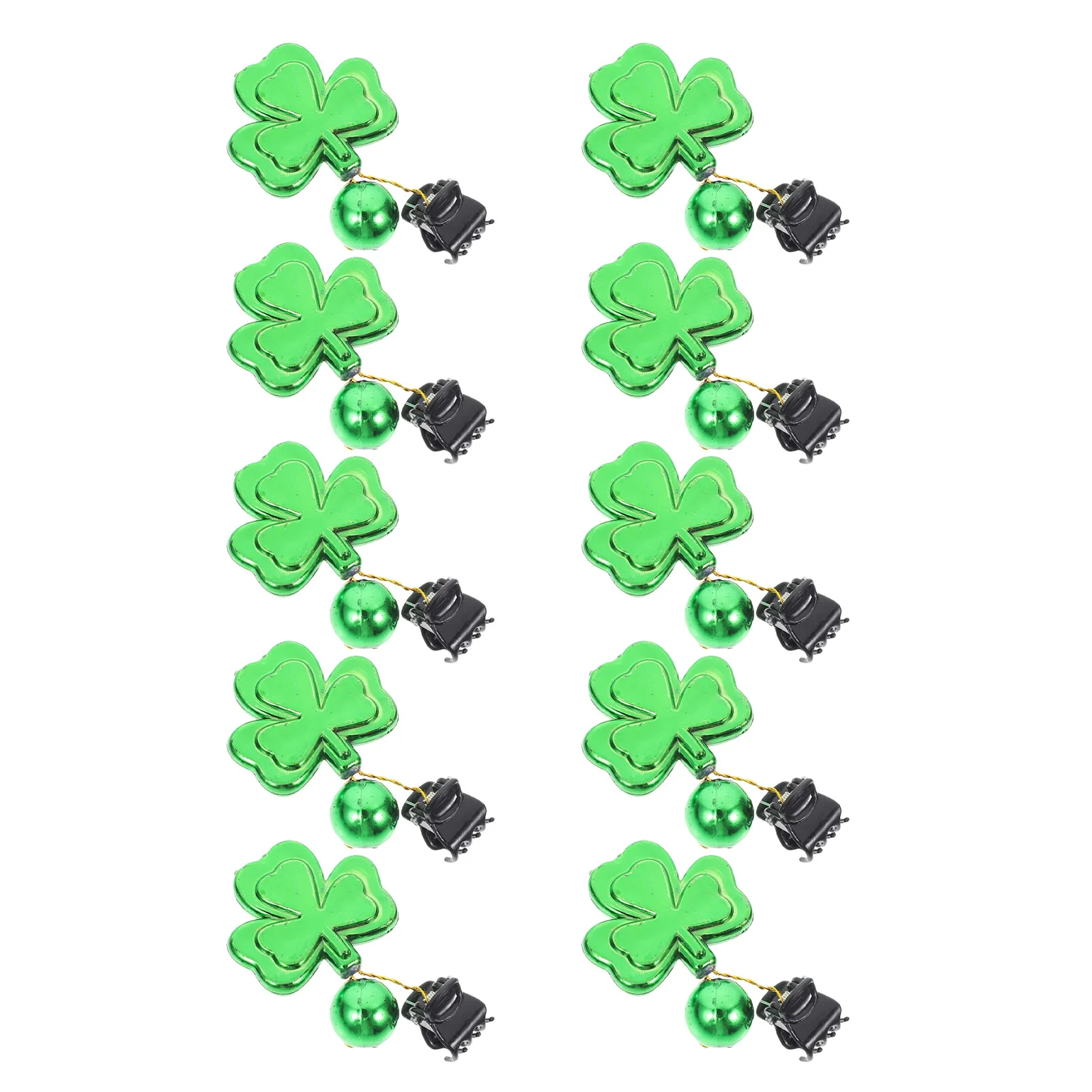 

10Pcs Shiny Clover Clips Beard Decoration for Party Festival Wearable Jewelry Men's Grooming Accessory Holiday Event Hair