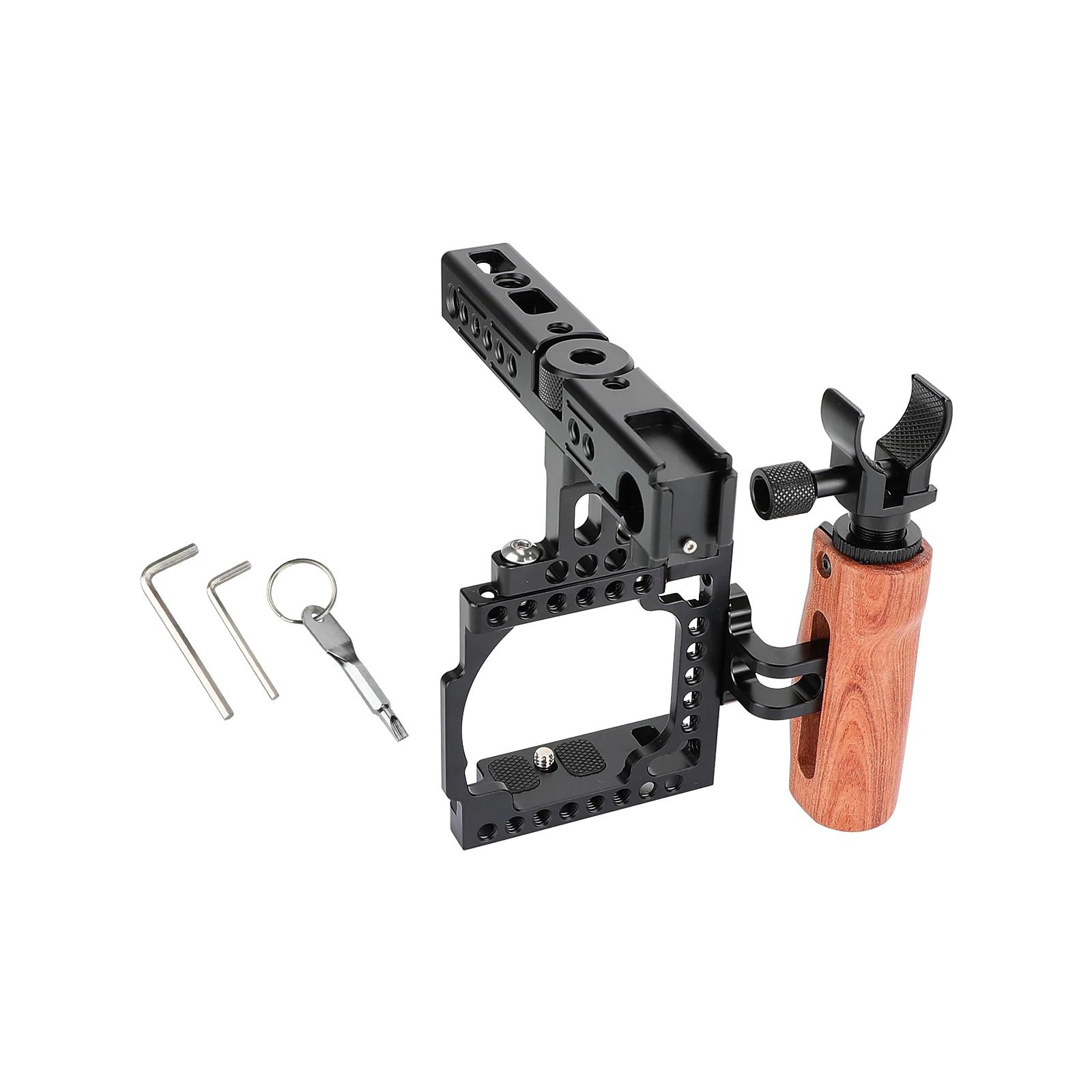 SZRIG Camera Cage & Top Handle Cheese Handle with 15mm Rod Clamp & Shoe Mount For Sony A6000 A6300 A6400 A6500 A6600 4K