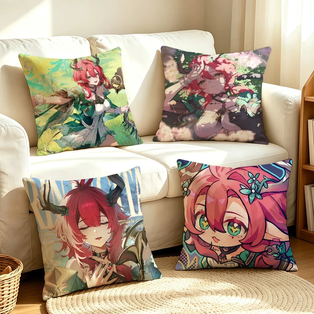 Game Wuthering Waves Ciaccona cushion cover Soft Smooth Pillow Case Hidden Zipper Washable Decorative Couch Office Gift