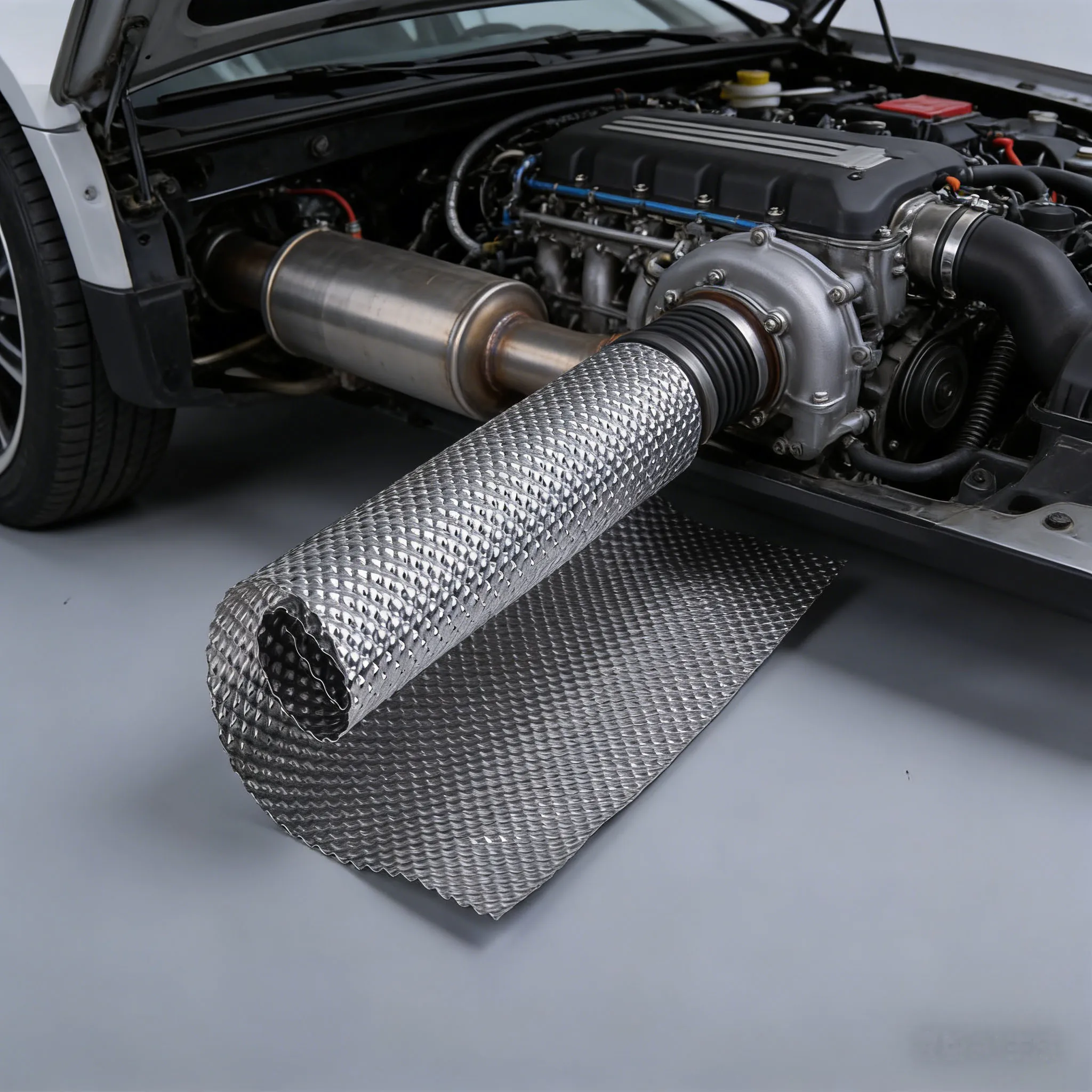 30x50cm Embossed Aluminum Heat Shield Exhaust Manifold Turbo Heat InsulationPad for Car Firewall Floor Pan Fuel Tank Accessories