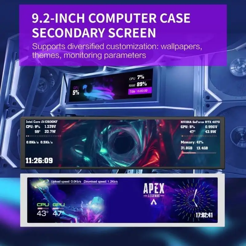 

462E 9.2 Foot Computer Execution Observe Display Live CPU Temperature and Utilization Indicators for Structure Optimization