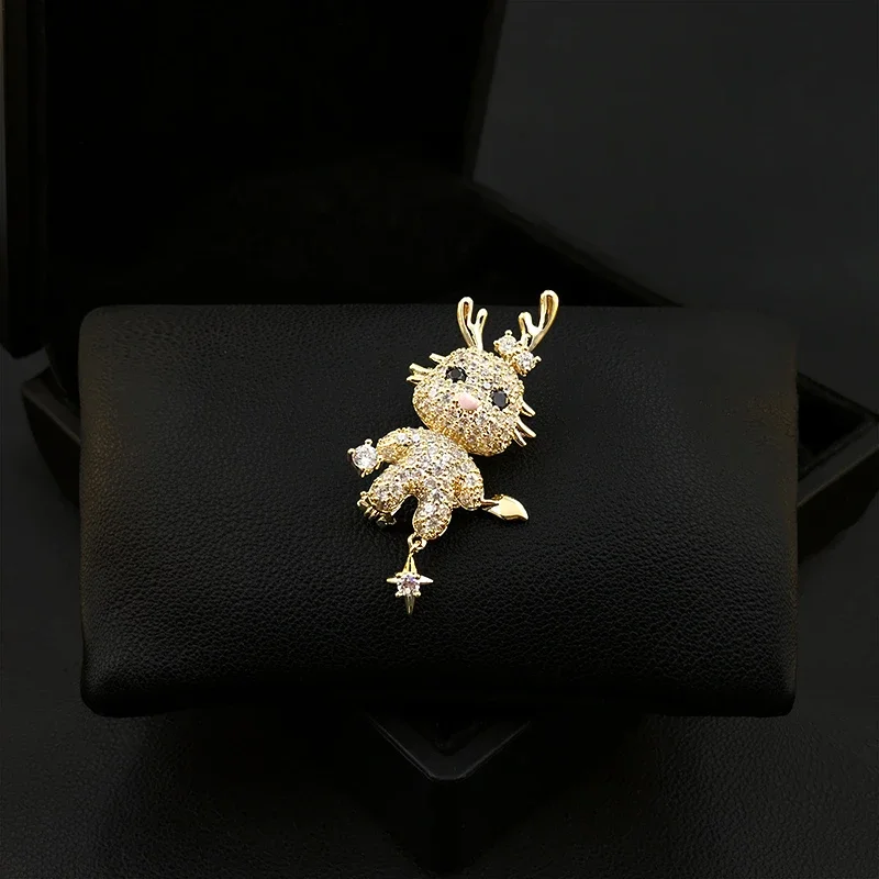 Dragon Brooch Zodiac Year Small Animal Gifts Women's High-Grade Corsage Pin Suit Neckline Accessories Clothes Jewelry Badge 5378