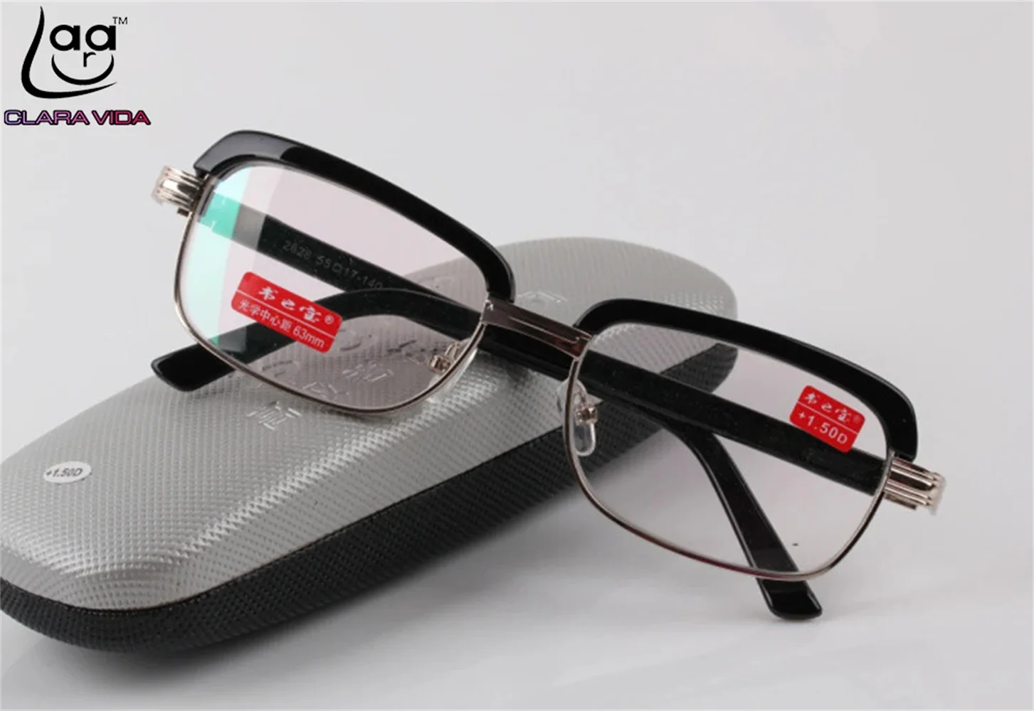 

= Clara Vida Wide Eyebrow Frames Reading Glasses Classic Vintage Retro Electro-plating With Case +1 +1.5 +2 +2.5 +3 +3.5 +4